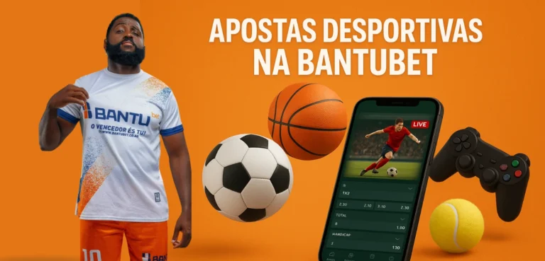 Plataforma de apostas desportivas na BantuBet com futebol, basquetebol, ténis e eSports, destacando mercados populares e odds competitivas.